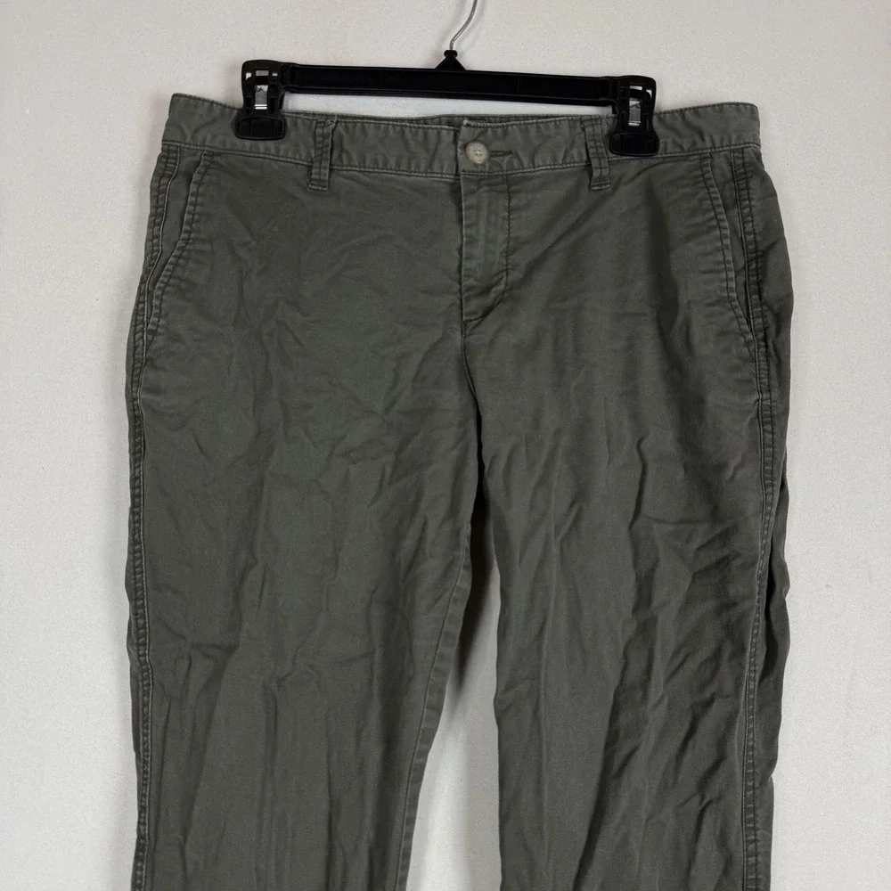 Khakis By Gap Pants Womens 8 Green Girlfriend Khaki Twill Stretch Relaxed Chino